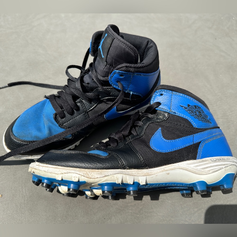 Size 7 Jordan 1 football cleats; worn one season